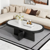 Hokku Designs 47.25'' Modern Coffee Table, Oval Design Centre Table
